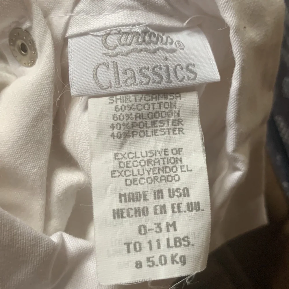 Vintage Carter’s Classics dressy outfit for baby boy Size 0-3 Months